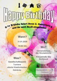 Flyer Einladung BrUnDo 2. Jubiläum